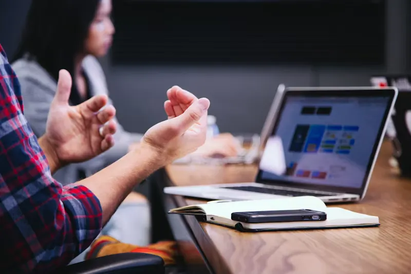 A working meeting over a laptop